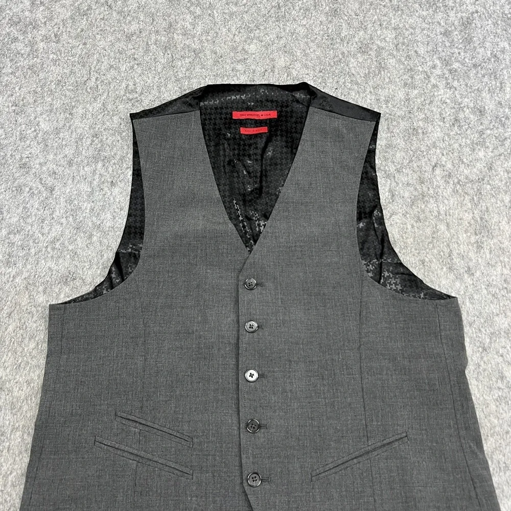 John Varvatos USA Suit Vest Mens Small Gray Wool Blend Formal Dress Wedding‎